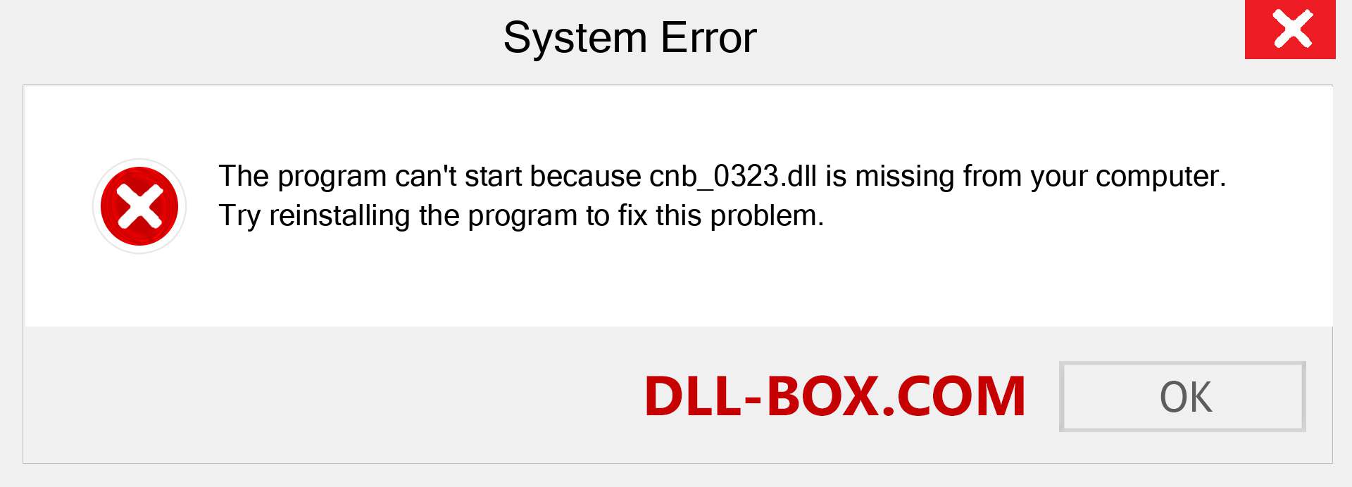  cnb_0323.dll file is missing?. Download for Windows 7, 8, 10 - Fix  cnb_0323 dll Missing Error on Windows, photos, images
