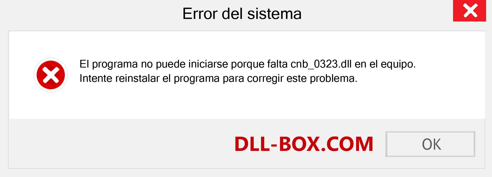 ¿Falta el archivo cnb_0323.dll ?. Descargar para Windows 7, 8, 10 - Corregir cnb_0323 dll Missing Error en Windows, fotos, imágenes